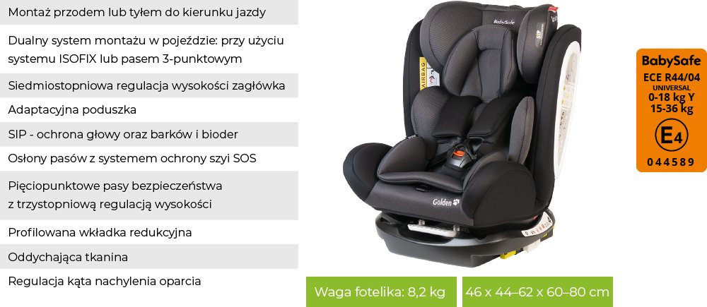 BabySafe Golden 0-36 kg